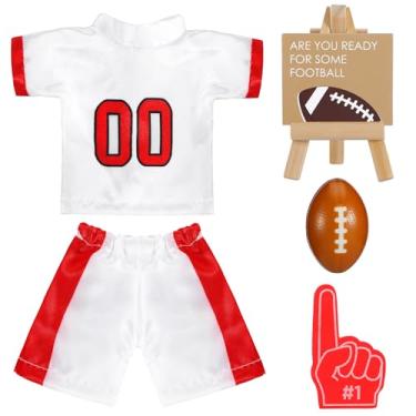 Imagem de Outus 5 Pcs Christmas Elf Prop Accessories Kit Christmas Elf Football Game Day Clothes Card Display Stand Finger Cheering Stick Mini Football for Xmas Cloth Props and Accessories Gifts