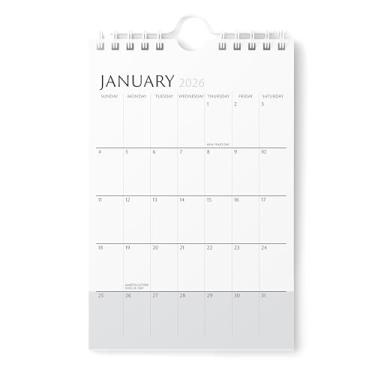 Imagem de Karto Mini calendário de parede 2026 - vertical 15 x 23 cm de janeiro de 2026 a junho de 2027 - pequeno, versátil e fácil de planejar com o calendário mensal de mesa estética - fundo cinza