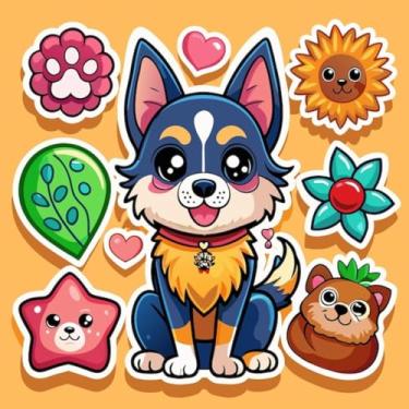 Imagem de Adesivo de Parede Kawaii Animais e Elementos Divertidos para Quarto Infantil Decorativo Crianças 50x50cm