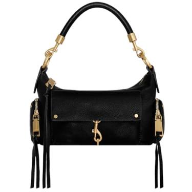 Imagem de Rebecca Minkoff Mini bolsa de ombro M.A.B, bolsa feminina de couro pequena, preta