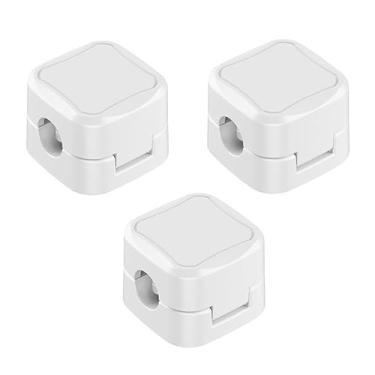 Imagem de Suporte de armazenamento de fio branco com 3 peças, suporte de cabo magnético de mesa, suporte oculto para carregamento de celular, adequado para mesa de cabeceira, utensílios de cozinha, material de