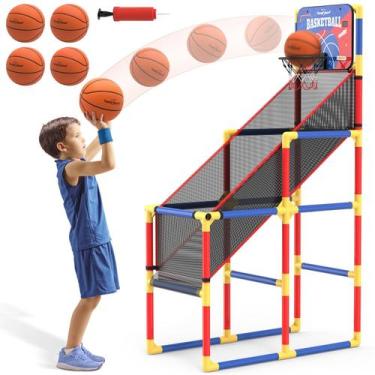 Imagem de Jogo de basquete infantil de arcade EagleStone com placar eletrônico