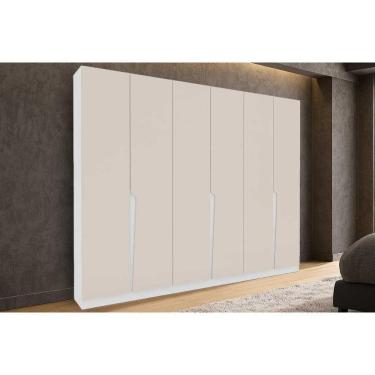 Imagem de Guarda Roupa 6 Portas E 4 Gavetas Porto Branco/creme - Politorno
