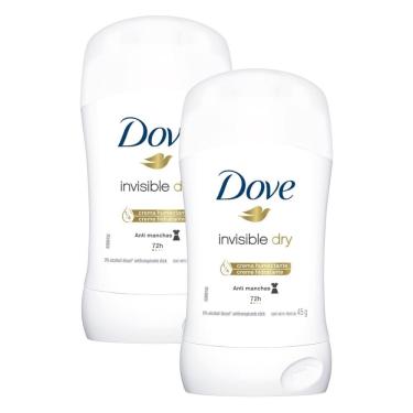 Imagem de Kit 2 Desodorante Dove Invisible Dry Anti Manchas 72h Stick 45g