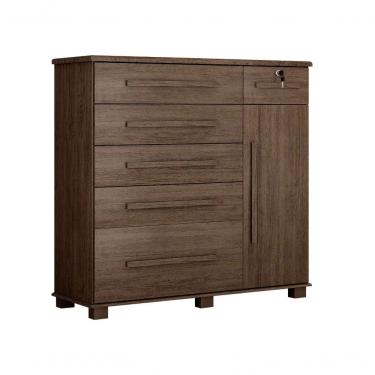 Imagem de Comoda 046 6 Gavetas 1 Porta Com Sapateira 100% Mdf Valverde Moveis Canion