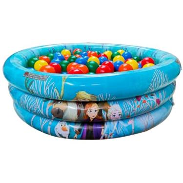 Imagem de Pensou Comprou Piscina Colorida Inflável Infantil 100 Litros + 200 Bolinhas Coloridas Resistente Atóxica Interno Externo Quintal Praia Compacta