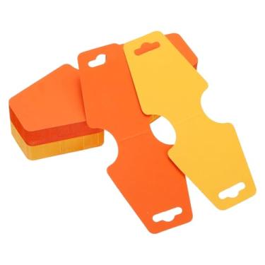 Imagem de PATIKIL Cartões de exibição de colar e pulseira, 100 peças, porta-cartões em branco, embalagem de joias para pendurar colares, gargantilhas, brincos, acessórios de faixa de cabelo (laranja/amarelo, 12