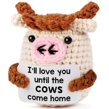 Imagem de Presente I Love You para ele, namorada e namorado - Decoração feita à mão em crochê HighlandCow, presentes de aniversário de casamento para casais, marido e esposa, romântico para mulheres e homens