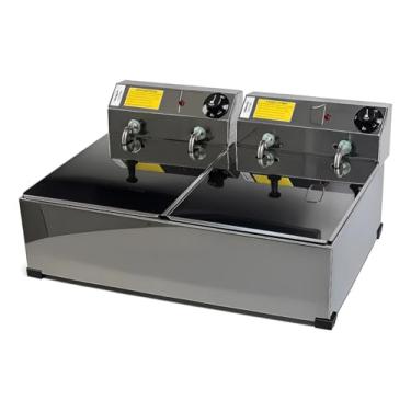 Imagem de Fritadeira Industrial Elétrica A Óleo Inox 10 Lt Com Tampa 110v
