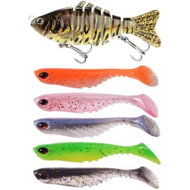 Imagem de Kit 6 Iscas Artificiais para Predadores – Articulada + Soft Cor:;Tamanho:Único-Unissex