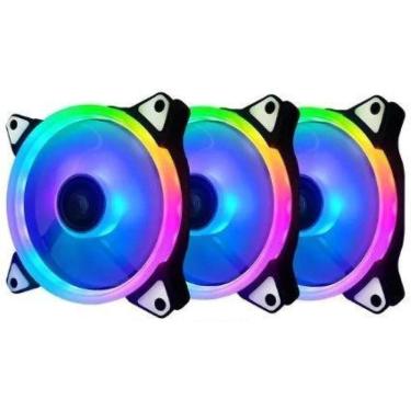 Imagem de Kit C/3 Cooler Para Procesador 120Mm C/27 Led Argb Dx-123A