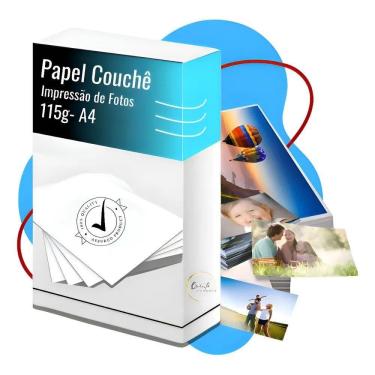 Imagem de Papel Couche 115G Fotográfico A4 500 Folhas Brilho Fotos Cor