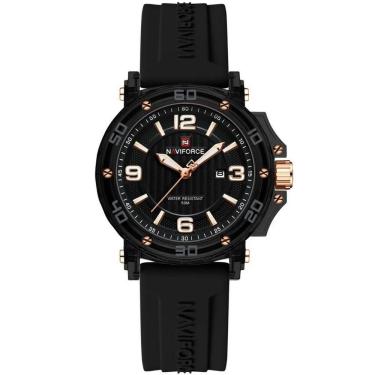 Imagem de Relógio Feminino Quartzo Moderno Multifuncional Impermeavel 3atm Preto