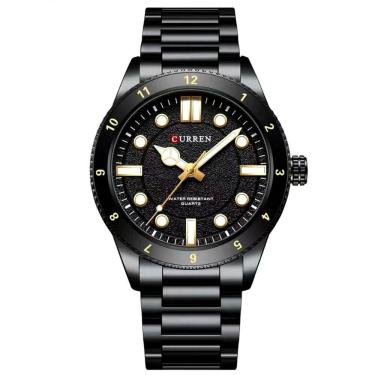 Imagem de Relógio De Quartzo Masculino Pulseira De Aço Inoxidável Design Classico Impermeavel Preto