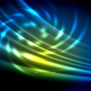 Imagem de Quadro Decorativo Neon Glowing Techno Lines Arte Futurista Moderno 50x50cm