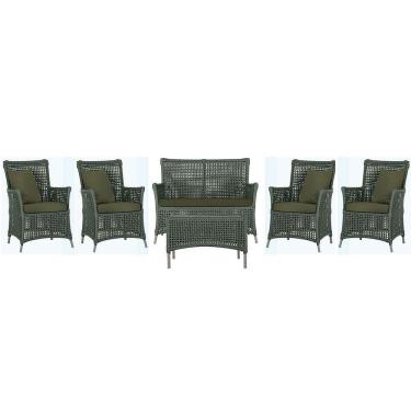 Imagem de Jogo Sofá 4 Poltronas E Mesa Igapó Fendi E13 Trama Original Verde