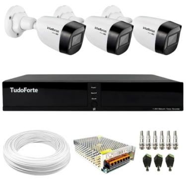 Imagem de Kit 3 Câmeras Intelbras VHD 1130 B HD 720p Bullet 2.8mm Visão Noturna 30m IP67 + Dvr Tudo Forte TFHDX 3304 4 Canais