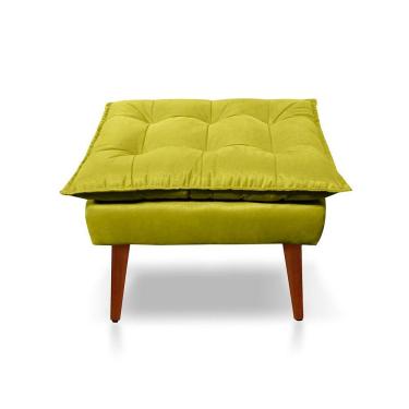 Imagem de Puff Opala Decorativo Panqueta De Apoiar Os Pés Suede Amarelo