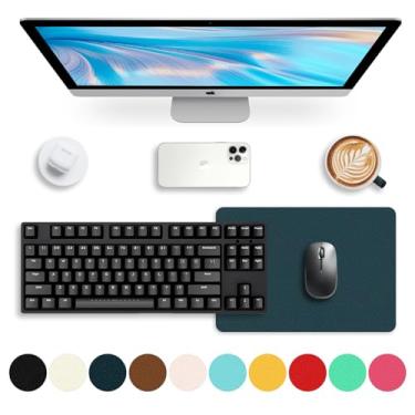 Imagem de Protetor de mesa de couro, tapete de escritório, tapete de mouse grande, borrão de couro PU antiderrapante, almofada de mesa para laptop, impermeável, tapete de teclado de mesa para escritório