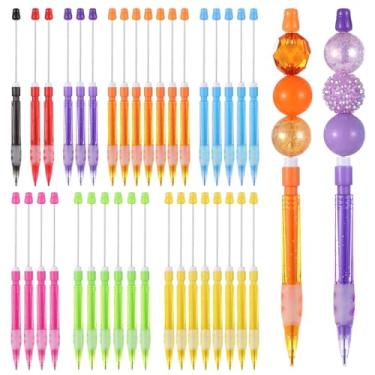 Imagem de Lápis mecânicos pequenos para escrever, desenhar, esboçar, artesanato, mini lápis mecânicos multicoloridos, lápis de desenho, 32 lápis mecânicos com contas, lápis de contas de 0,7 mm