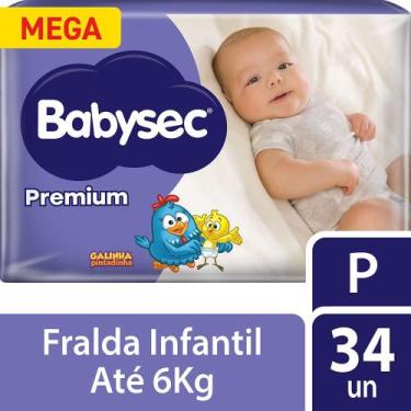 Imagem de Fralda Babysec Premium Mega Tamanho P 34 Unidades, P, 34
