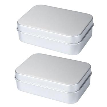 Imagem de 2 peças de saboneteira de alumínio com tampa, fácil de usar, prata, três camadas, estojo de sabão de viagem