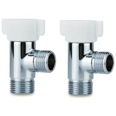 Imagem de Pacote com 2 adaptadores em T para bidê, conector de 3 vias híbrido de metal e plástico, divisor de água fria compatível com acessórios de bidê estilo NEO e a maioria dos tanques de vaso sanitário