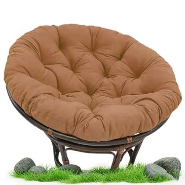 Imagem de Almofada Papasan para cadeira Papasan ao ar livre, almofada de balanço macia espessa para pendurar cadeira Papasan, almofada confortável e durável para pátio, jardim, varanda e uso interno (marrom,