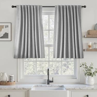 Imagem de UHITECH Cortinas blackout curtas de 91 cm para café, para sala de estar, painéis de janela pequena, aba traseira, moderna, térmica, blecaute, cortinas, escurecimento do quarto