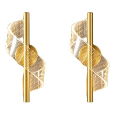 Imagem de Kit C/ 2 Arandela Nordic Dourado Acrílico Moderno Led Quente