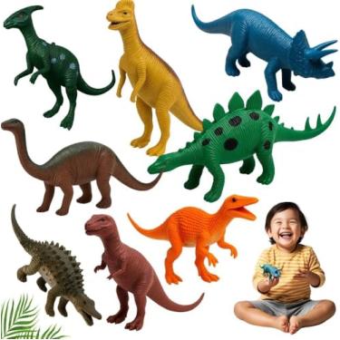 Imagem de Kit de Dinossauros Infantil, 8 Peças, Brinquedo para Meninos