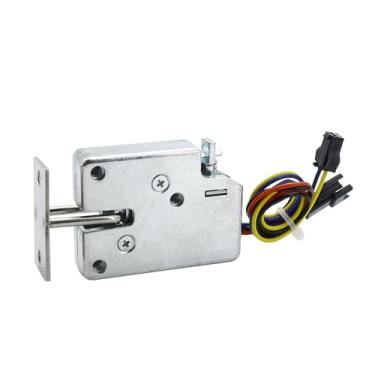 Imagem de Fechadura de porta de armário pequena DC5V12V armário de armazenamento fechadura eletromagnética caixa expressa fechadura eletrônica fechadura de gaveta OROAOBOMT (DC5V)