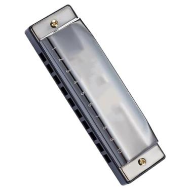 Imagem de Gaita profissional preta de 10 furos harmônica azul diatônica harpa harmônica adequada para iniciantes