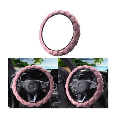 Imagem de Bittwee Capa de volante de carro, 35,5 a 38,5 cm, quente, antiderrapante, peludo, protetor de volante automotivo para homens, mulheres, meninas, decoração de interiores de veículos, serve para carros,