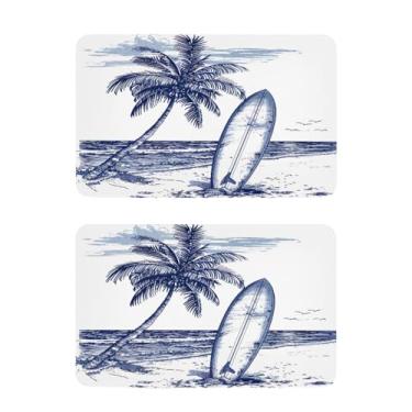 Imagem de Blueangle Conjunto de 2 ímãs de geladeira para prancha de surfe de palmeira - Ímãs decorativos engraçados de geladeira de cozinha - Seguro para lava-louças e decoração magnética durável (449)