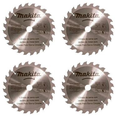 Imagem de Kit Com 04 Discos De Serra Circular Para Madeira 7.1-4 185mmx2.2mm 24 Dentes Makita D-51340