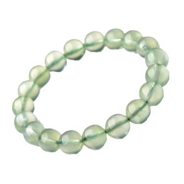 Imagem de Pulseira de calcedônia verde natural para mulheres com miçangas de 10 mm