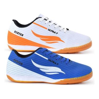 Imagem de Kit 2 Chuteiras Futsal Tênis Salão Indoor Quadra Futebol Resistente Or