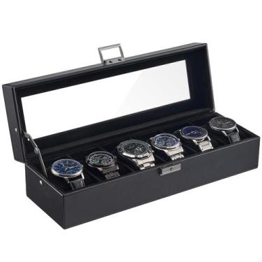 Imagem de Caja para Relojes ProCase de Cuero PU con 6 Compartimentos para Hombre