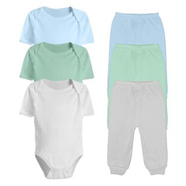 Imagem de Kit Roupas de Bebê 6 Peças Body Manga Curta e Mijão Algodão - Koala Ba