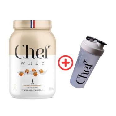 Imagem de Whey Protein Zero Lactose 907g Caramelo Salgado Coqueteleira Chef Whey