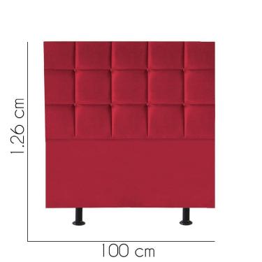 Imagem de Cabeceira Estofada Cama Box Solteiro 100cm Espanha Corino Vermelho- Mabe Magazine