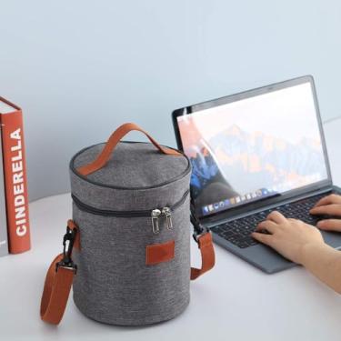 Imagem de Bolsa térmica para almoço grande, resistente e impermeável, mantém alimentos frios ou quentes, com alça superior, compartimento amplo, ideal para trabalho, escola, viagens, camping e piqueniques