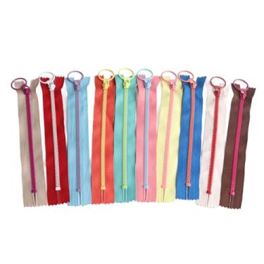 Imagem de Zíperes de costura coloridos multiuso diy artesanato zíperes de pano de resina resistente macio para sacos de vestuário saias vestidos 10 pçs 15.7 Polegada