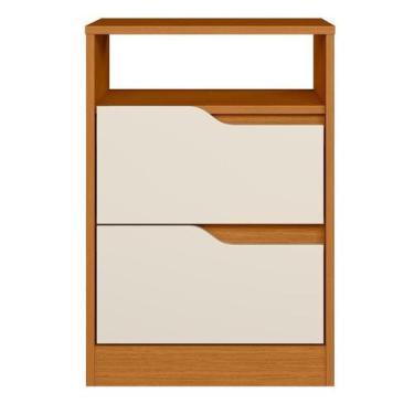 Imagem de Mesa de Cabeceira Sole 2 Gavetas Cinamomo/Off White - ABZ - Albatroz