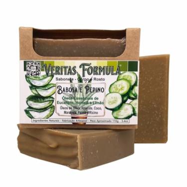Imagem de Sabonete Artesanal de Babosa e Pepino – Com Sucos Frescos, Óleos Vegetais e Essenciais Naturais – Refrescante, Hidratante e Purificante – 110g