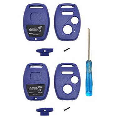 Imagem de Capa de chaveiro com 3 botões sem necessidade de corte, serve para Honda Accord Civic Hybrid EX 2003-2012 CR-V Pilot EX SE 2005-2007 Pilot Civic Odyssey Ridgeline 2009-2015 Element Key Fob Shell