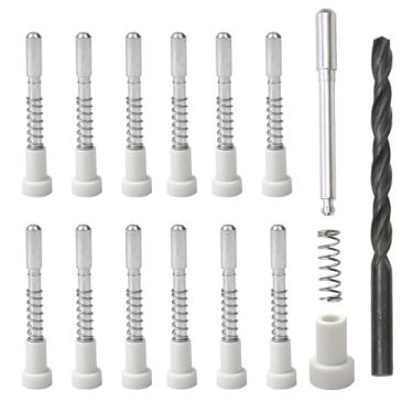 Imagem de Travas de êmbolo de tela de janela com tampas – pinos de retentor de liga de alumínio de 5/81.3 cm x 1-1/5.1 cm – Clipes de tela de janela de substituição para proteger telas de janela, molduras e