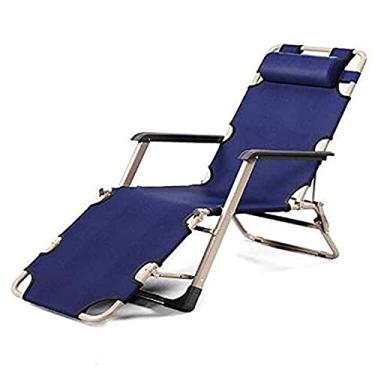 Imagem de Espreguiçadeira dobrável com gravidade zero reclinável com almofada de algodão, cadeira de almoço, cadeira de soneca, escritório, praia, lazer, casa, cadeira multifuncional