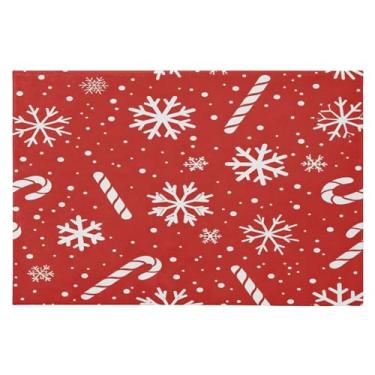 Imagem de CEBUGI Tapete de área 60 x 90 cm, macio, lavável, antiderrapante, com revestimento de borracha, elementos natalinos, para sala de estar, quarto, decoração de casa